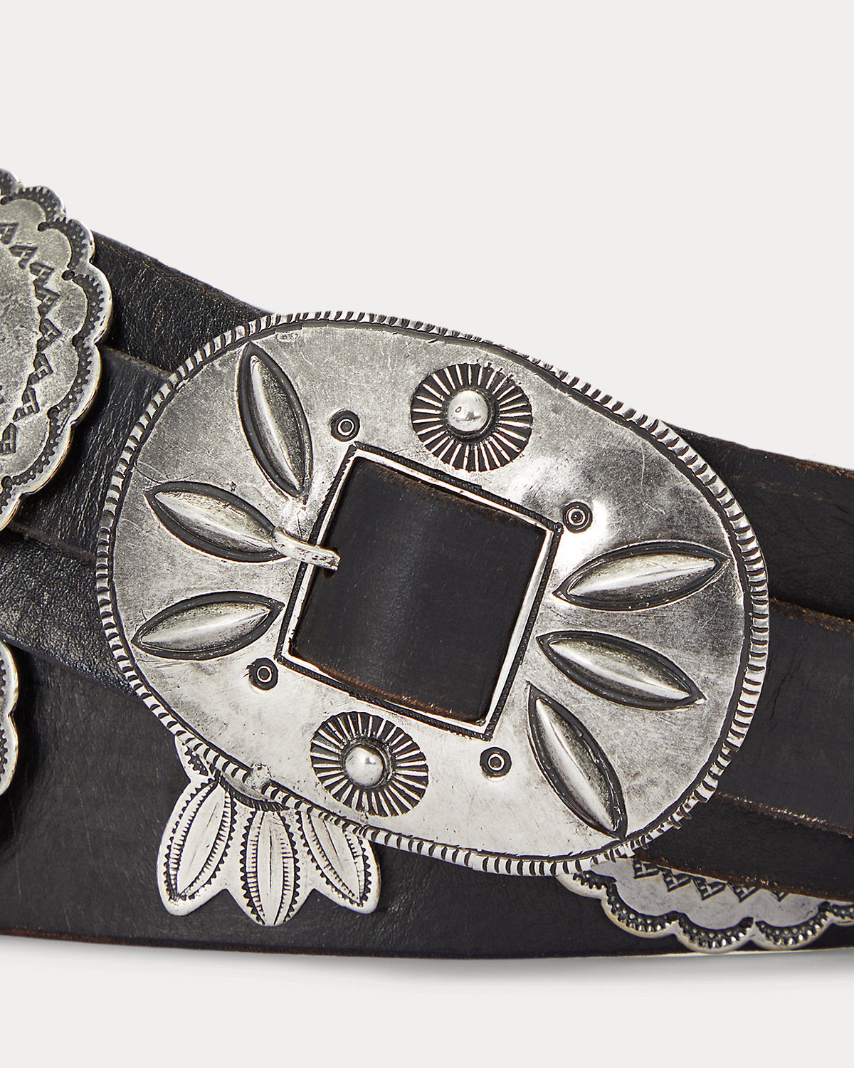 Men's Leather Cast Concho Belt
