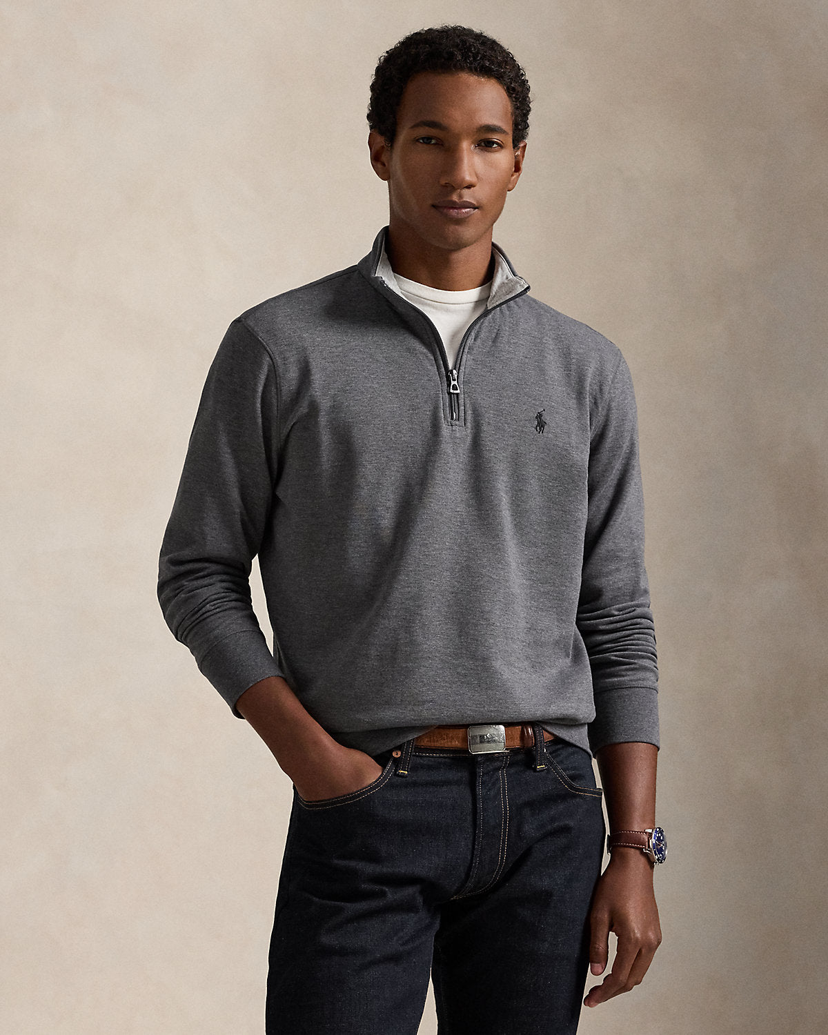Luxury Jersey Quarter-Zip Pullover