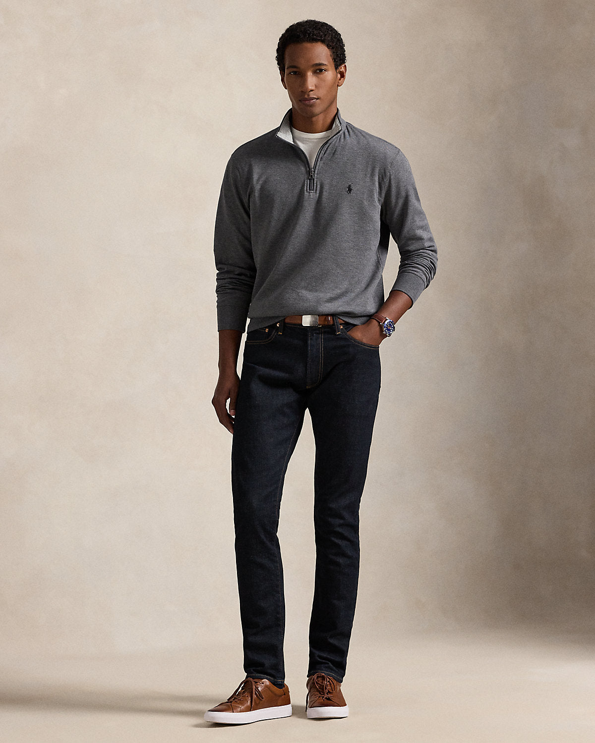 Luxury Jersey Quarter-Zip Pullover