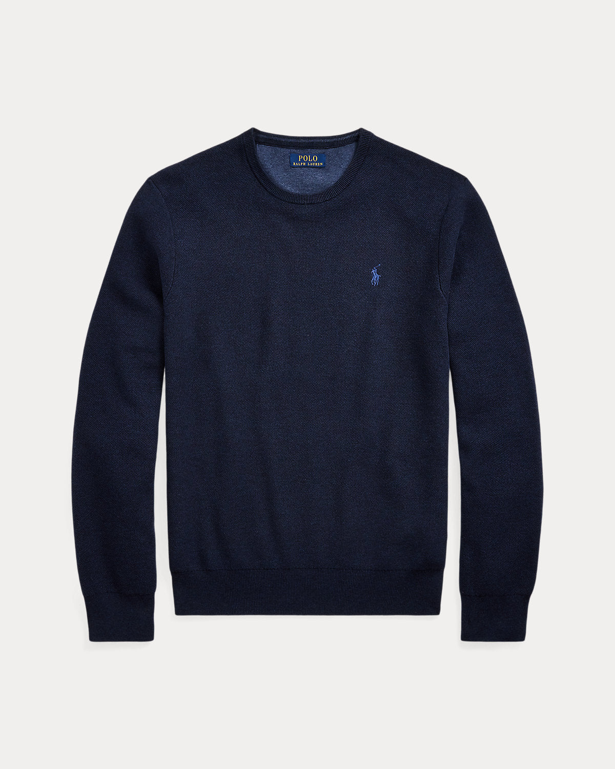 Mesh-Knit Cotton Crewneck Sweater