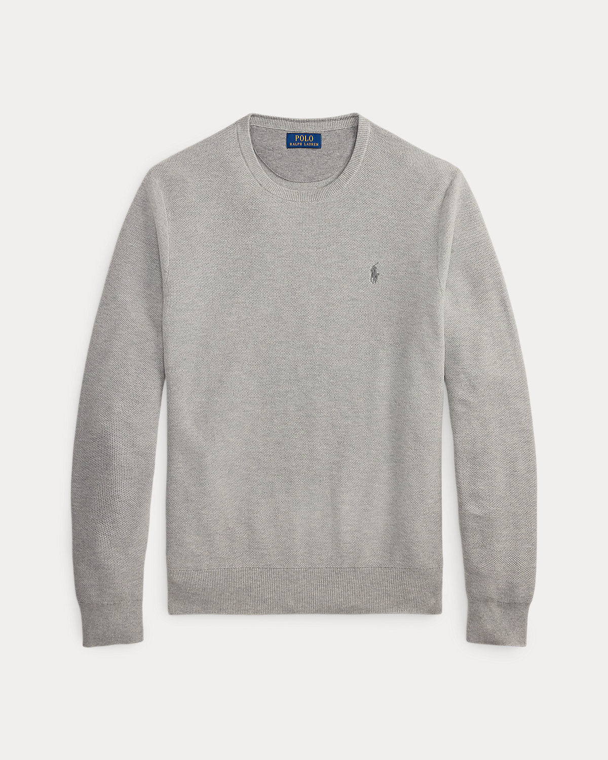 Mesh-Knit Cotton Crewneck Sweater