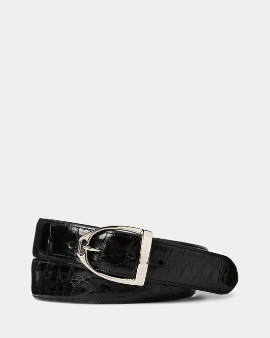 Stirrup-Buckle Alligator Belt