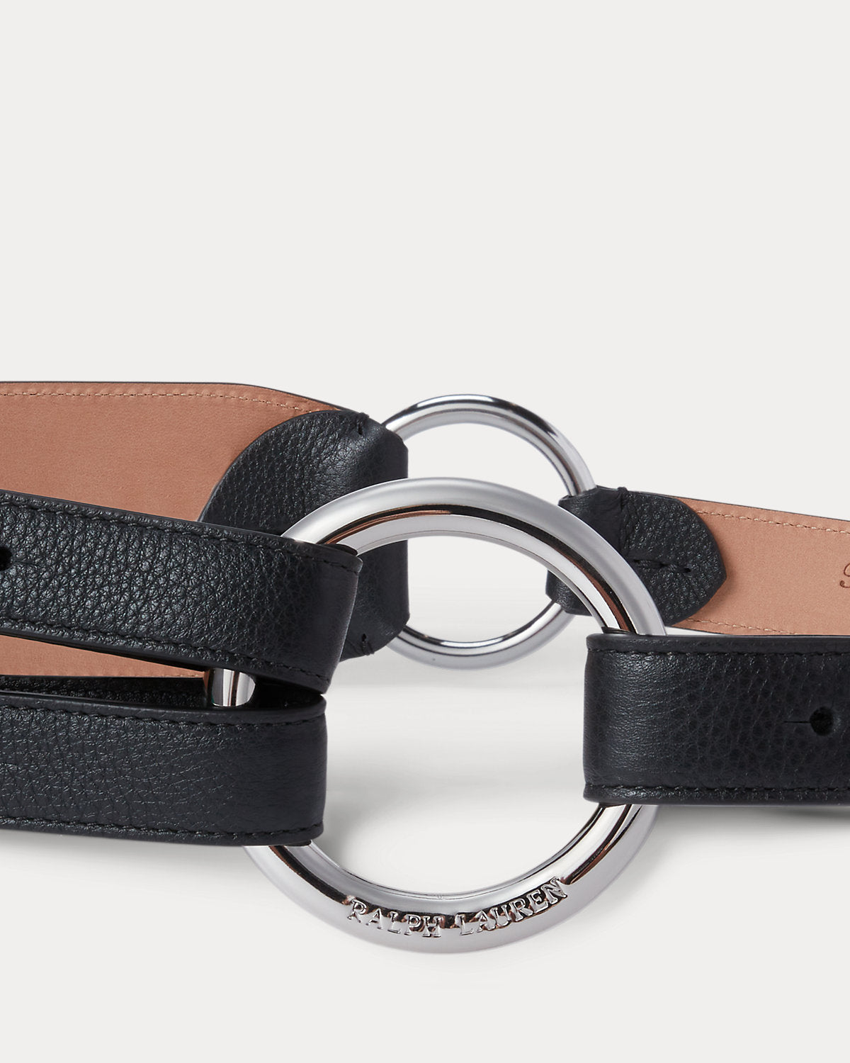 Tri-Strap O-Ring Pebbled Calfskin Belt
