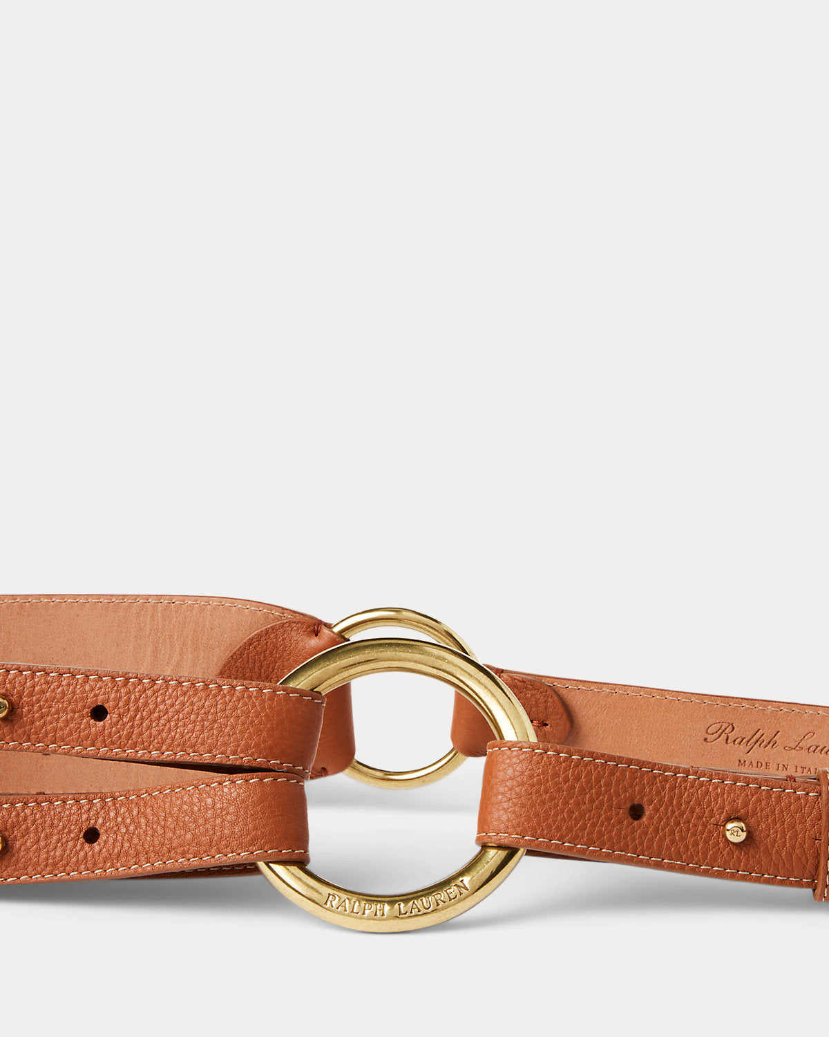 Tri-Strap O-Ring Pebbled Calfskin Belt