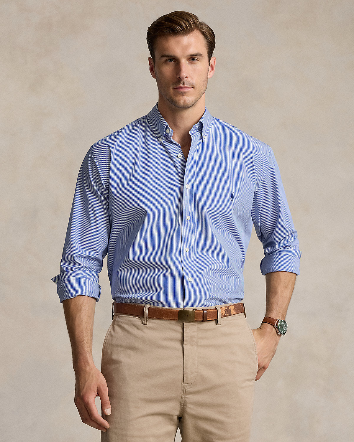 Striped Stretch Poplin Shirt