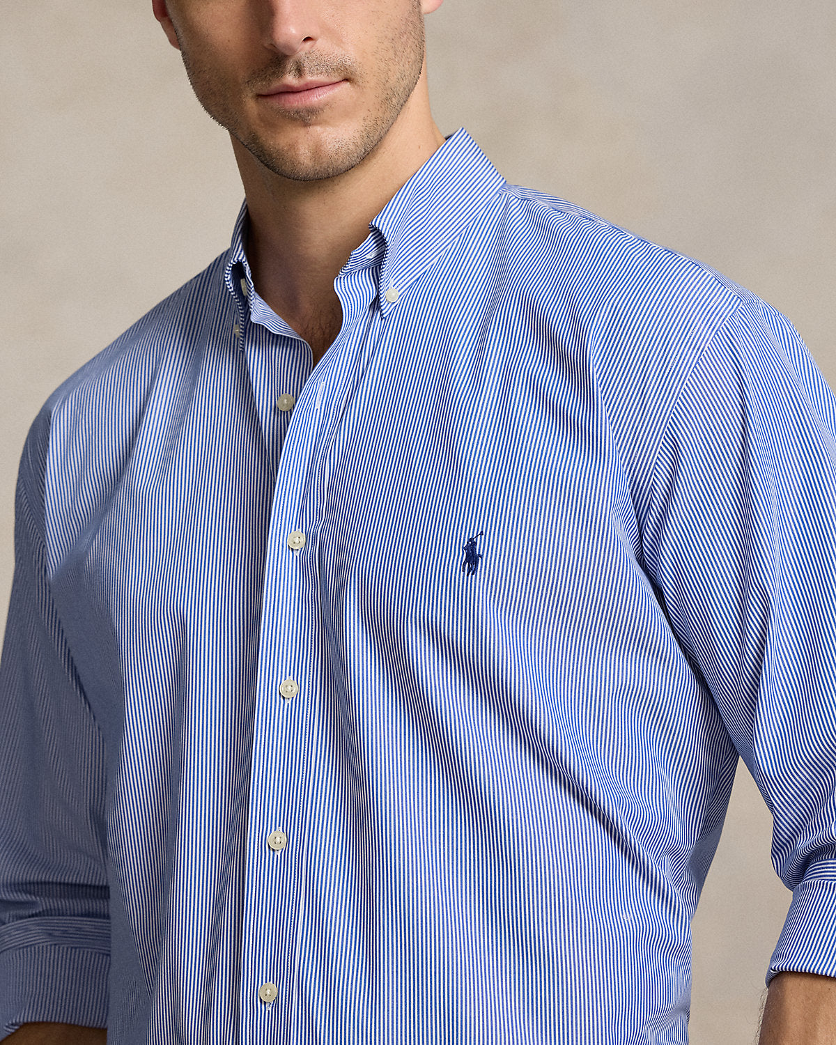 Striped Stretch Poplin Shirt