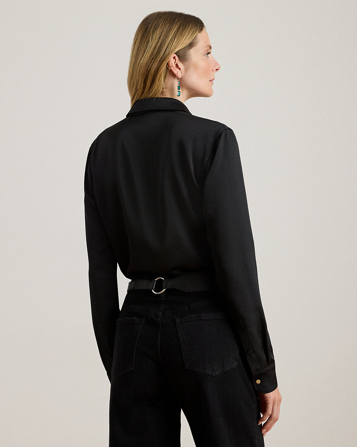 Classic Fit Satin Charmeuse Shirt