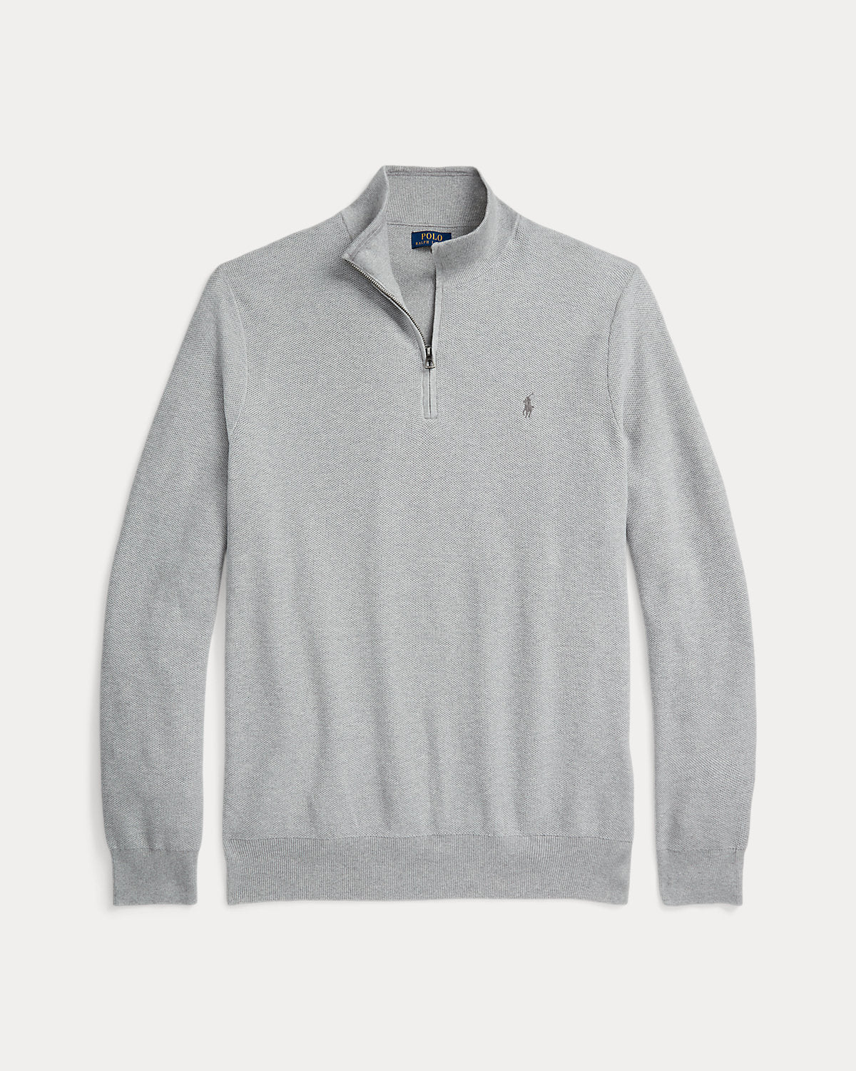 Mesh-Knit Cotton Quarter-Zip Sweater