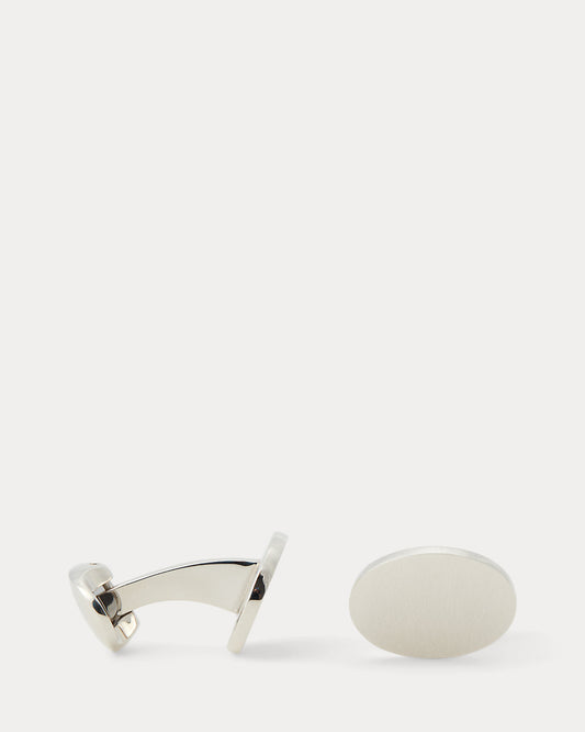 Sterling Silver Oval Cuff Links