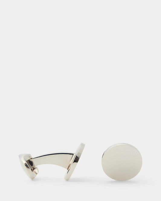Sterling Silver Round Cuff Links