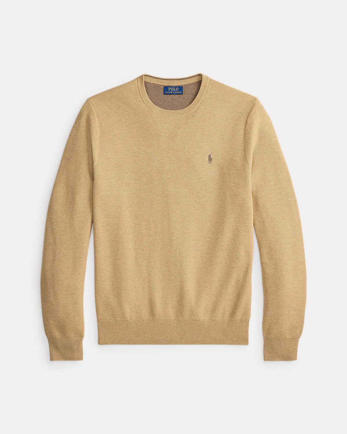 Mesh-Knit Cotton Crewneck Sweater