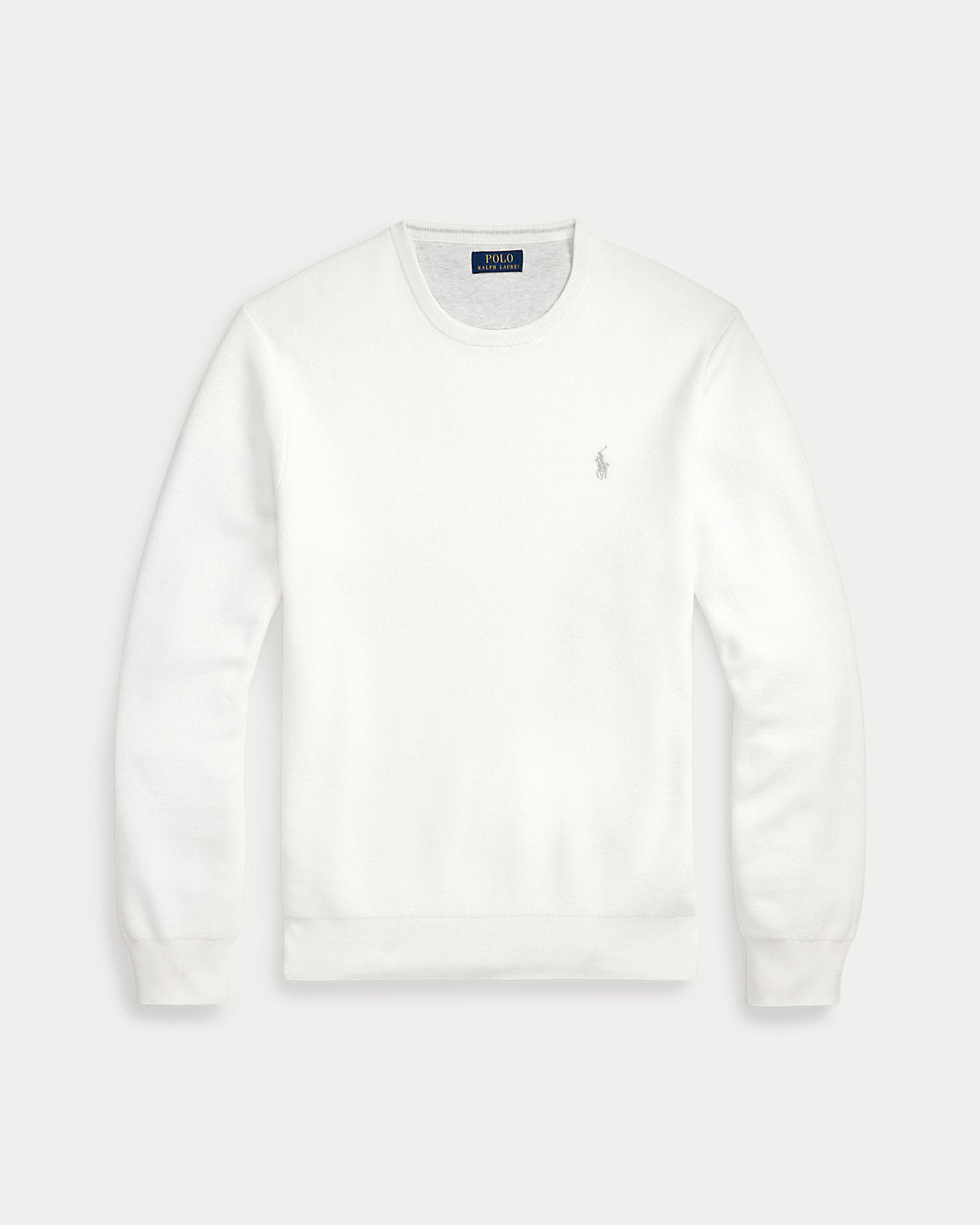 Mesh-Knit Cotton Crewneck Sweater