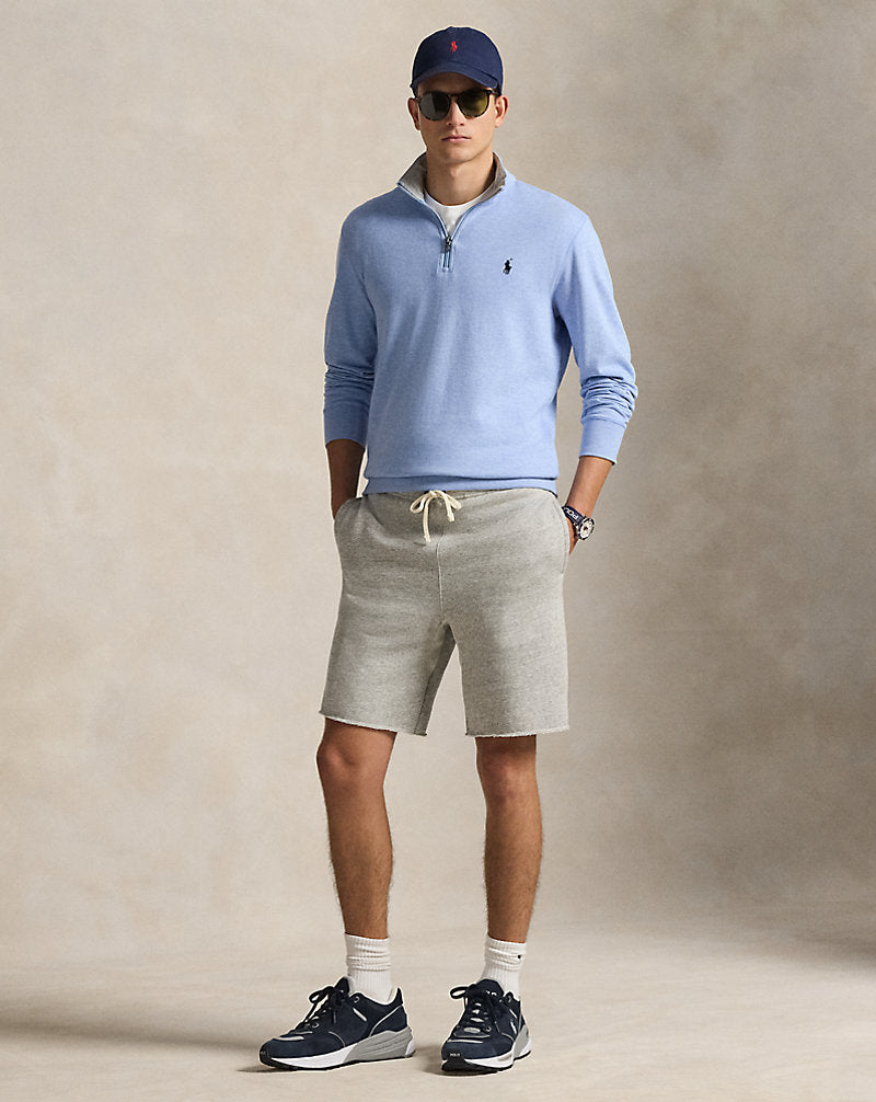 Luxury Jersey Quarter-Zip Pullover Isle Heather/C7978