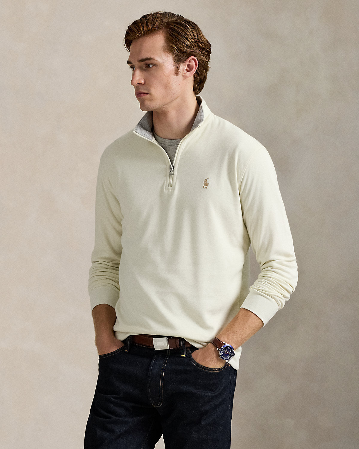 Luxury Jersey Quarter-Zip Pullover