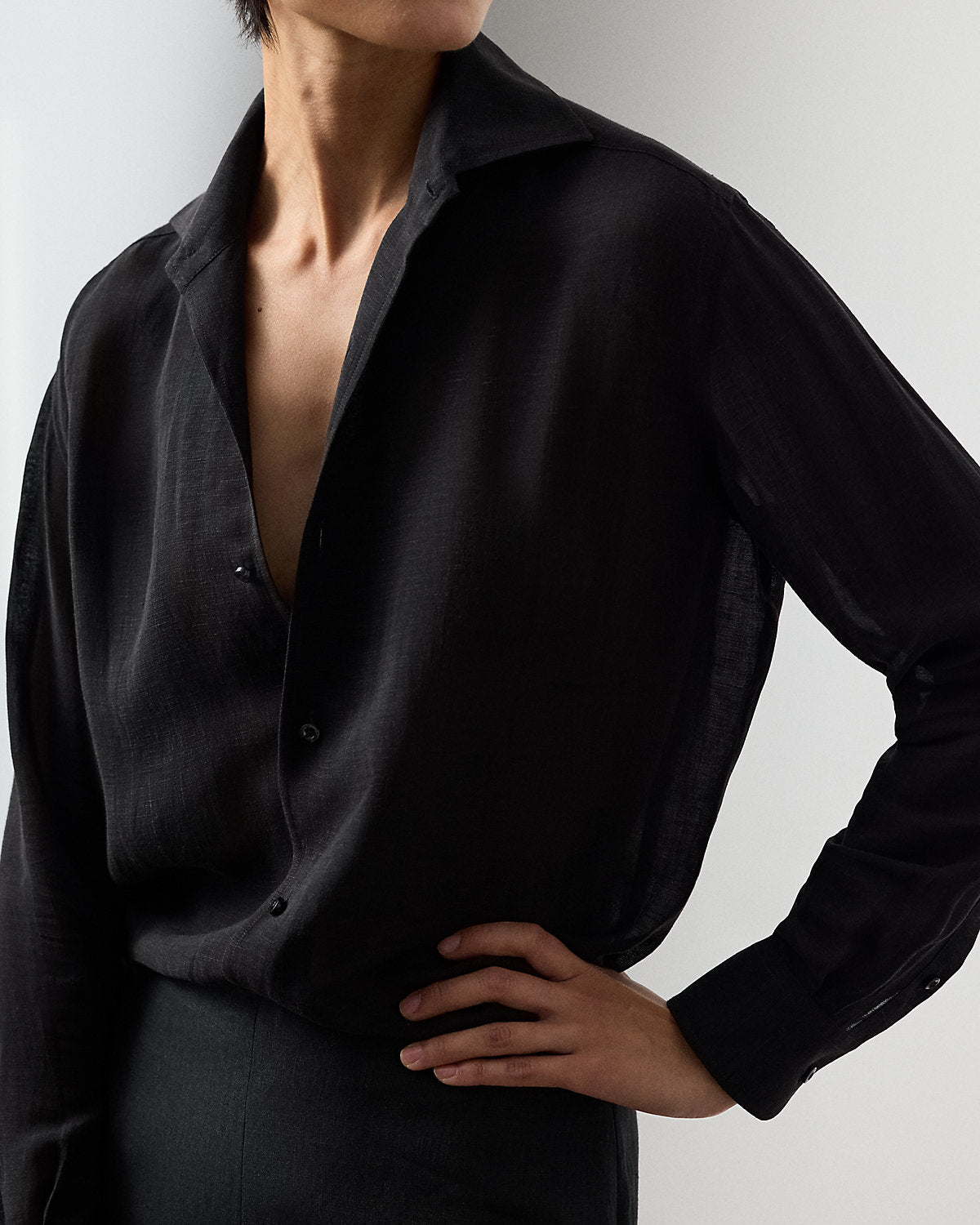 Capri Relaxed Fit Linen Voile Shirt