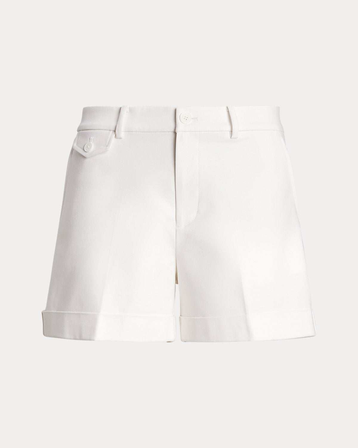Pleated Double-Faced Cotton Short