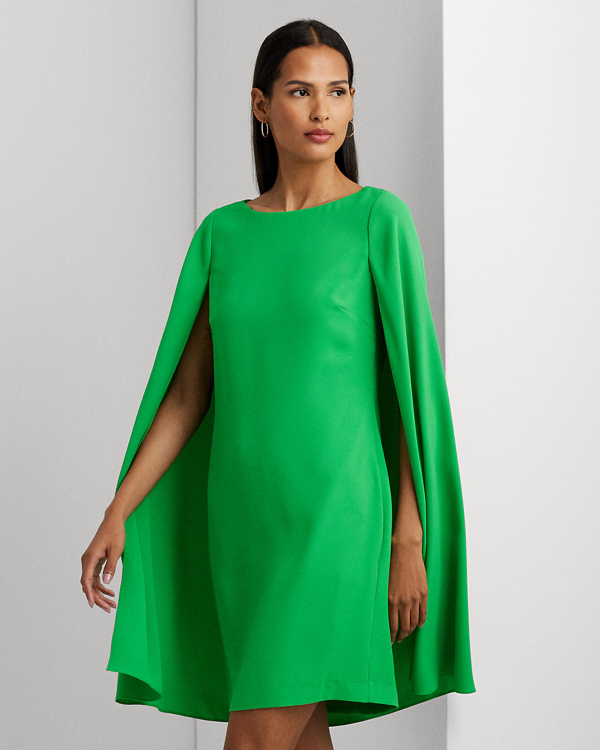 Cape Georgette Cocktail Dress