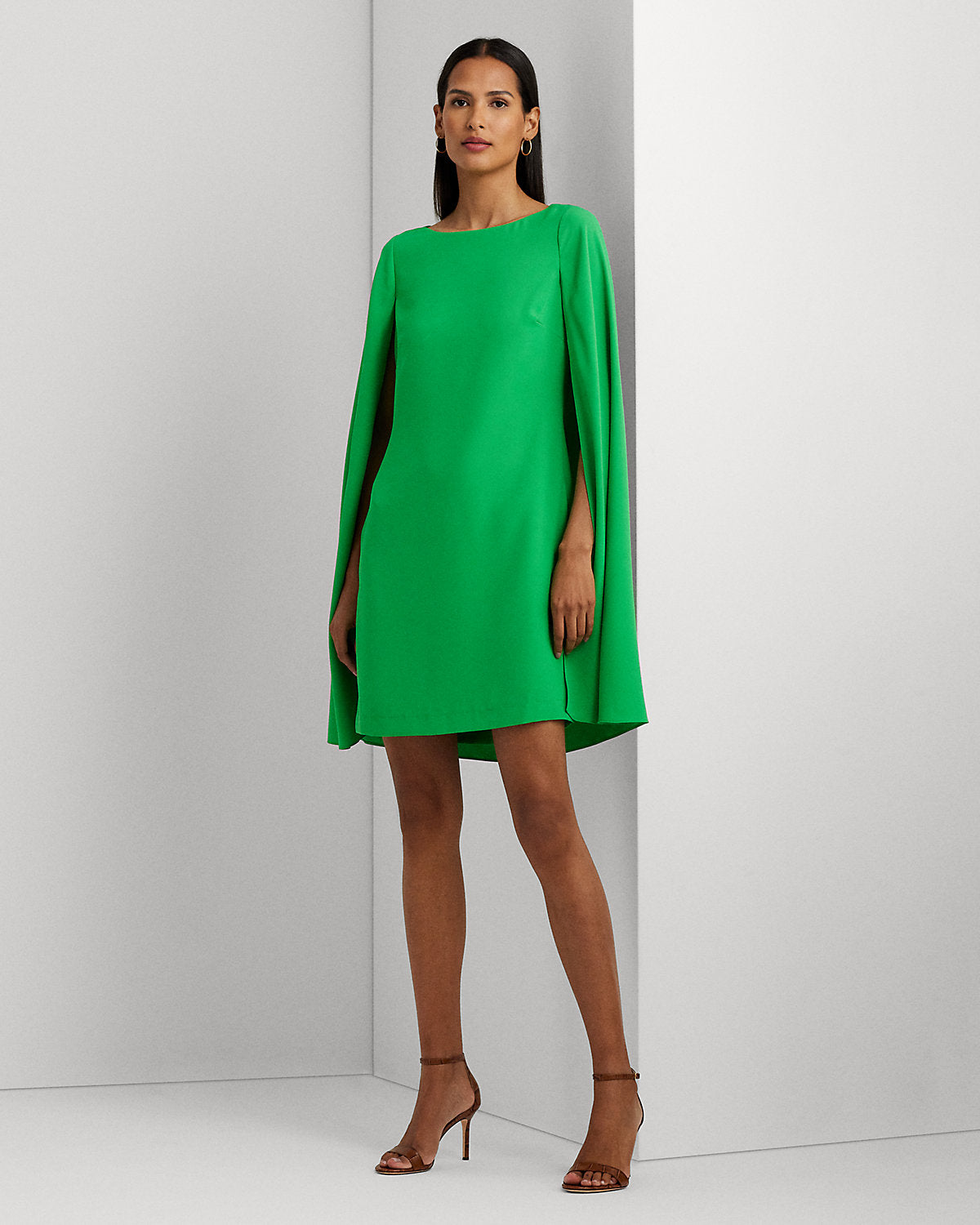Cape Georgette Cocktail Dress