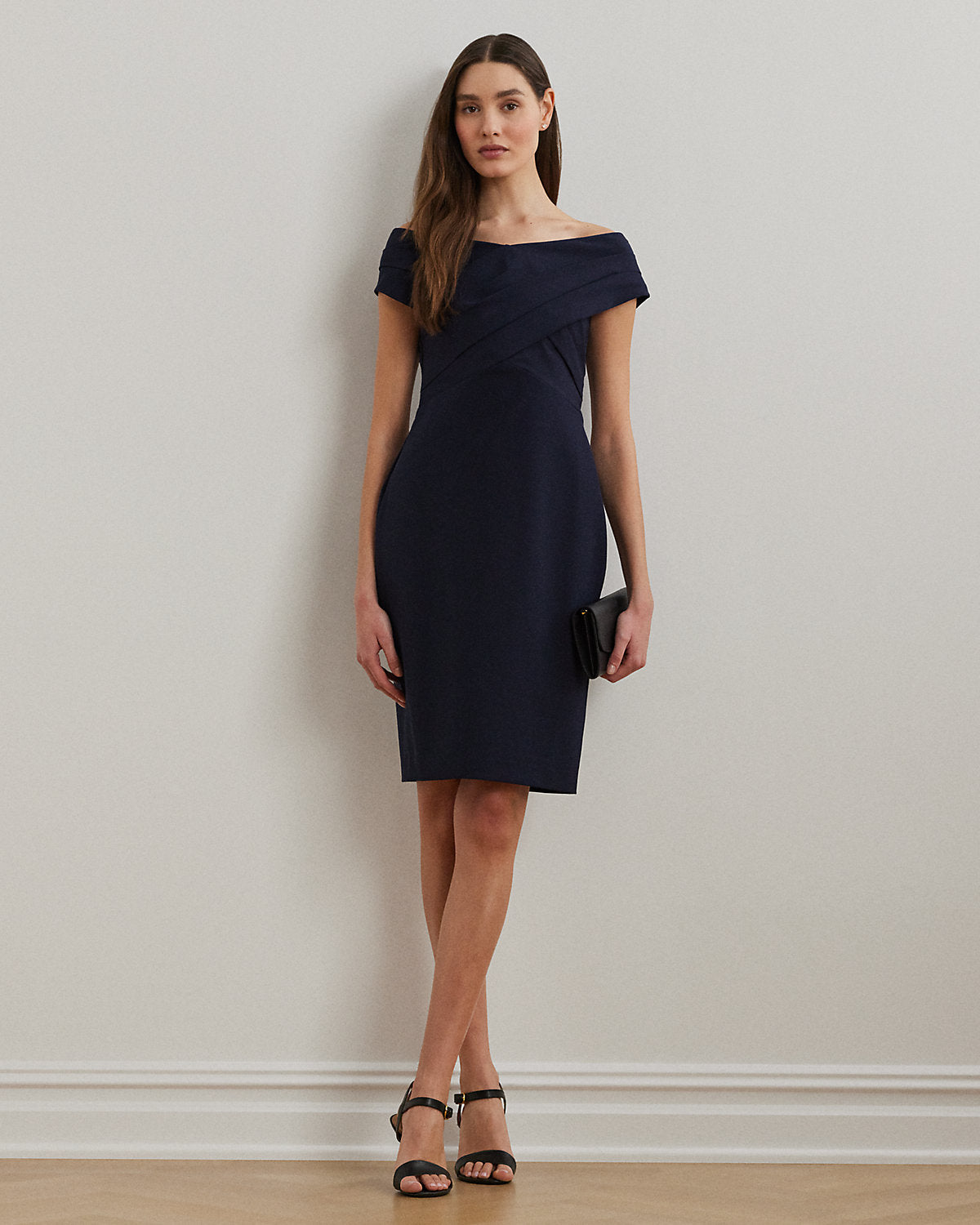 Crepe Off-the-Shoulder Cocktail Dress