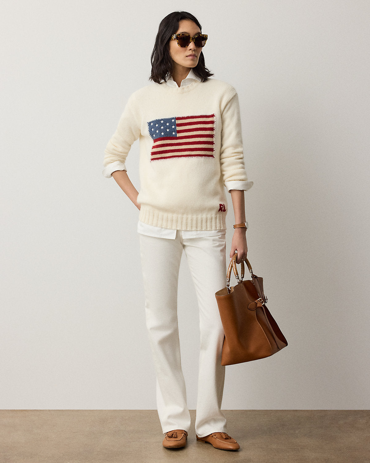 Women's Flag Cashmere Crewneck Sweater