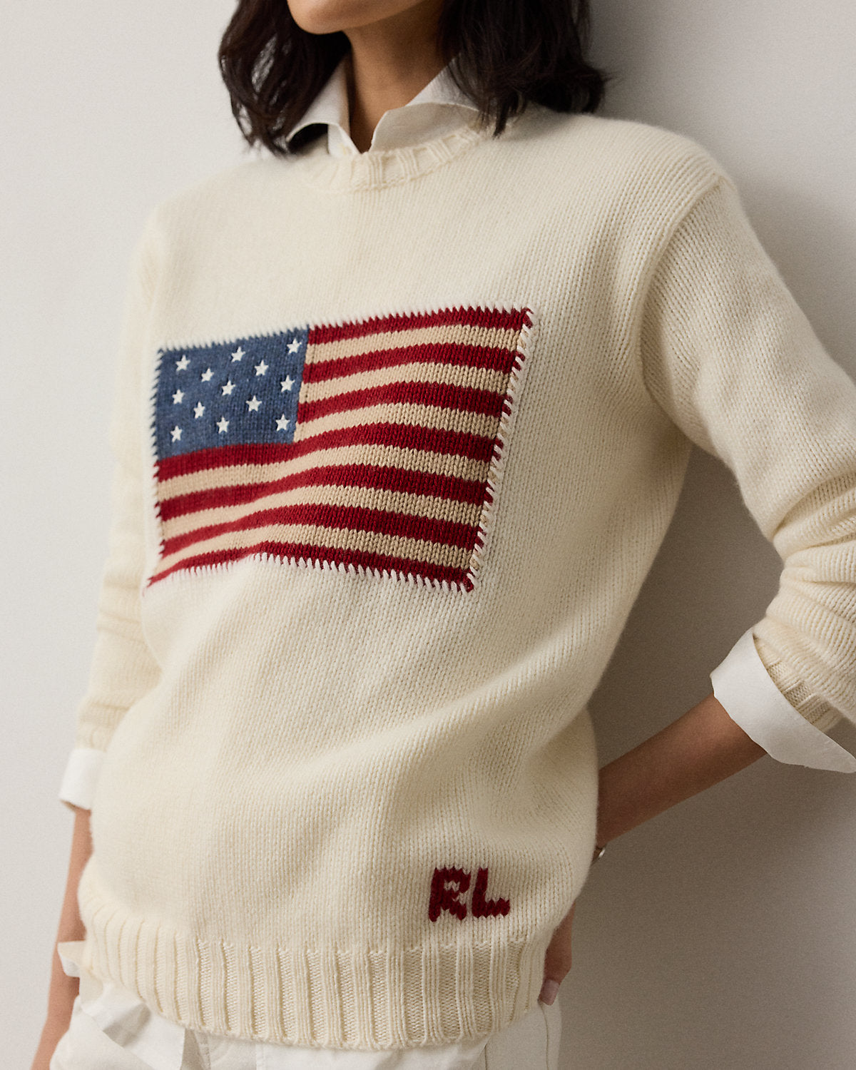 Women's Flag Cashmere Crewneck Sweater