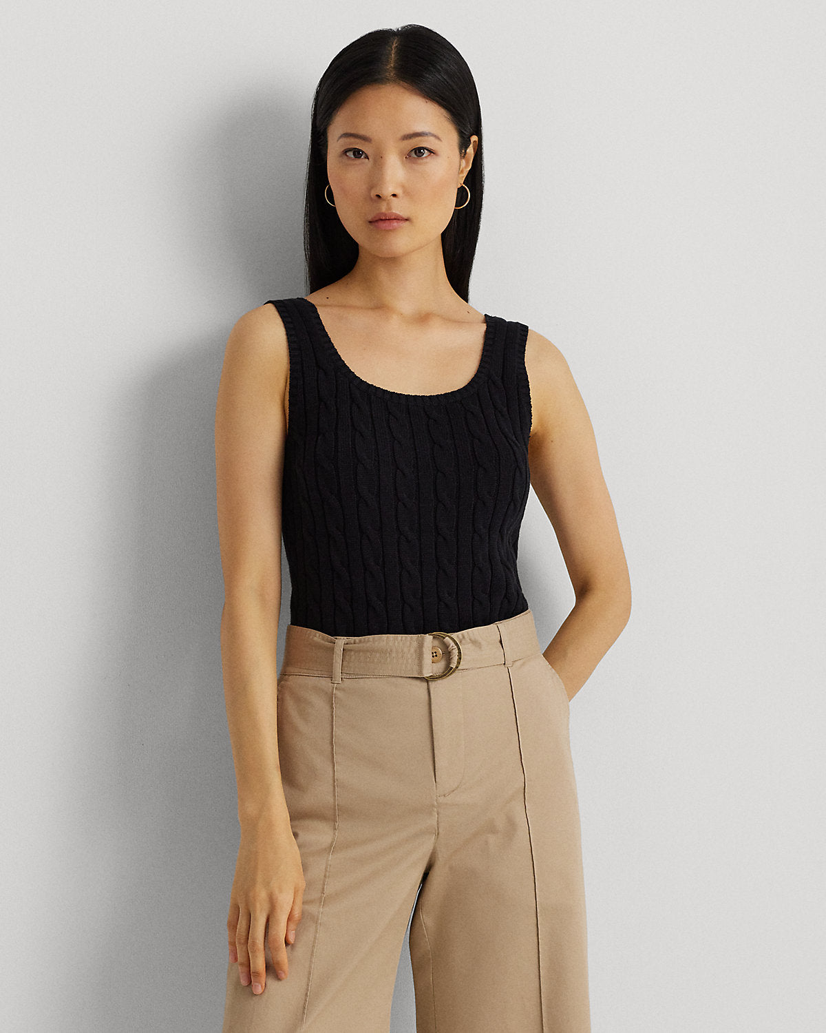Cable-Knit Sleeveless Sweater