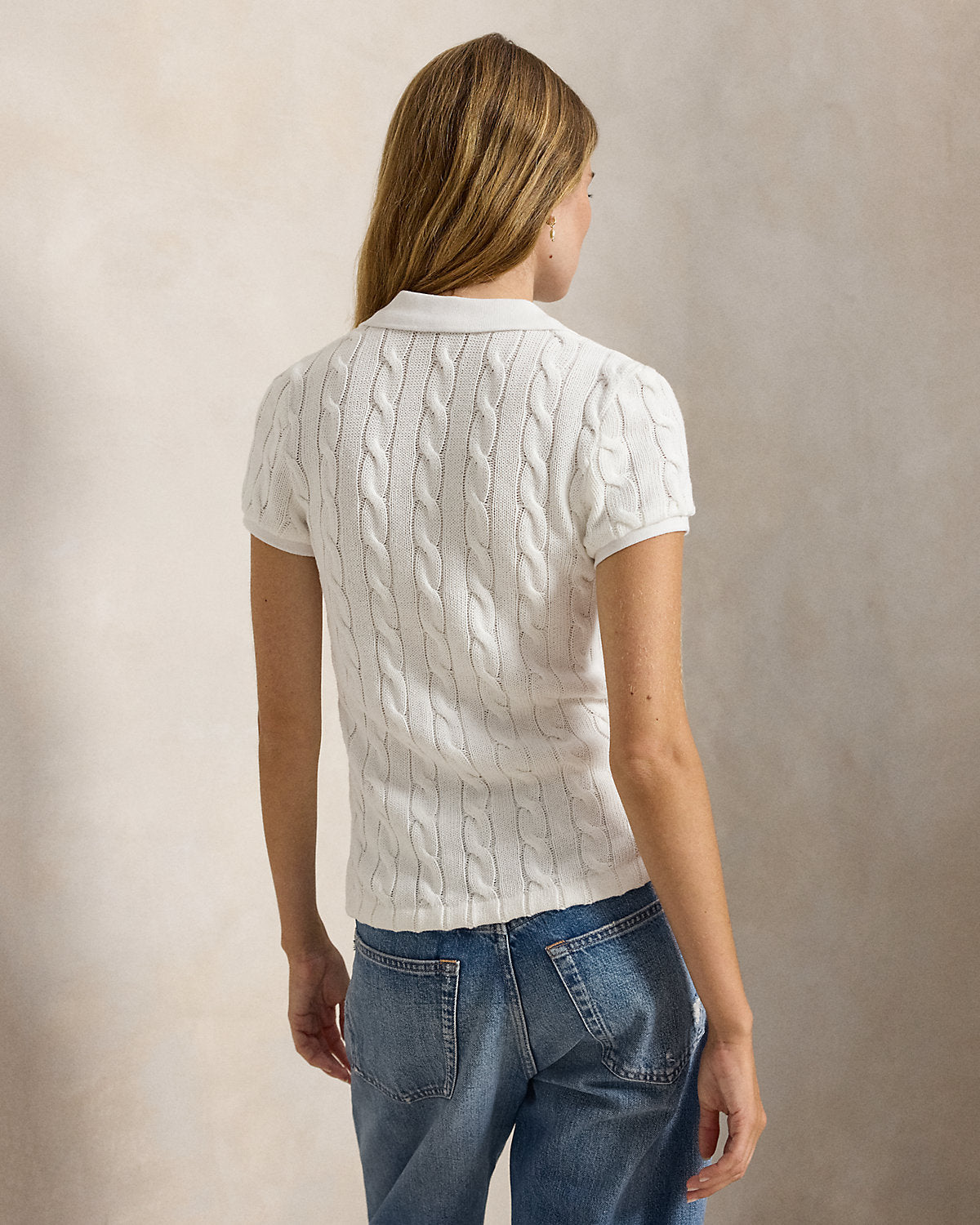 Cable-Knit Polo Shirt