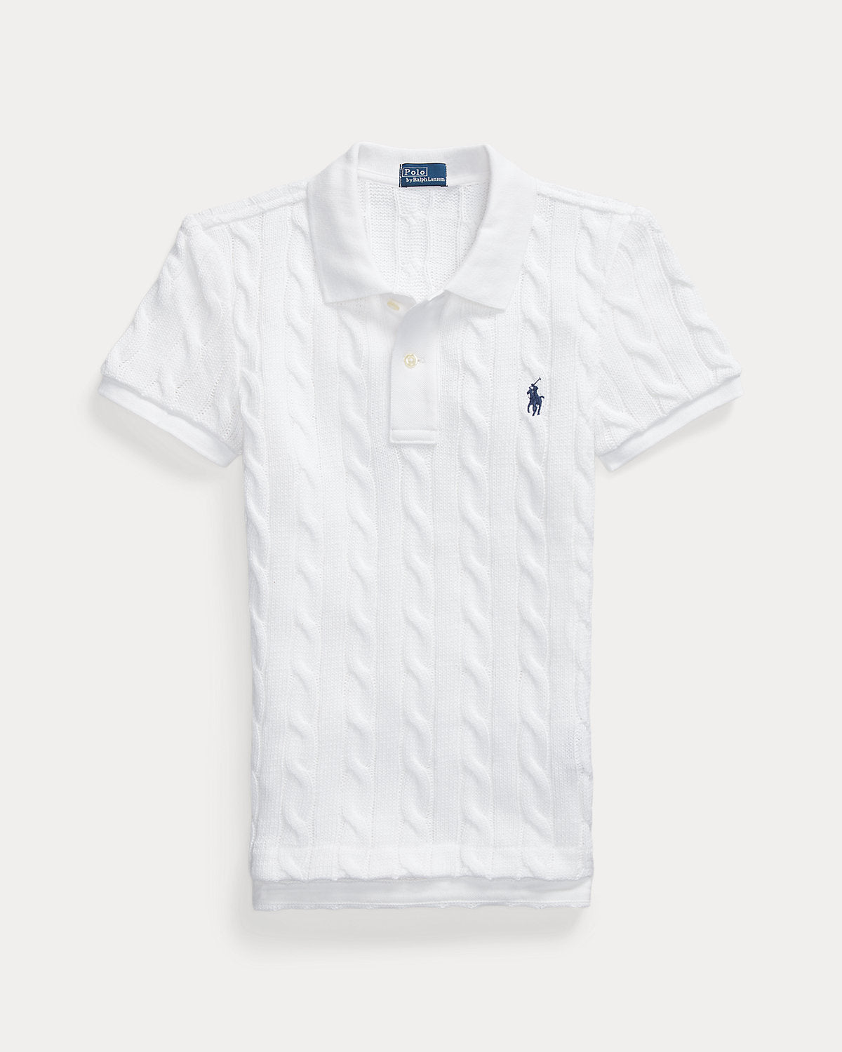 Cable-Knit Polo Shirt