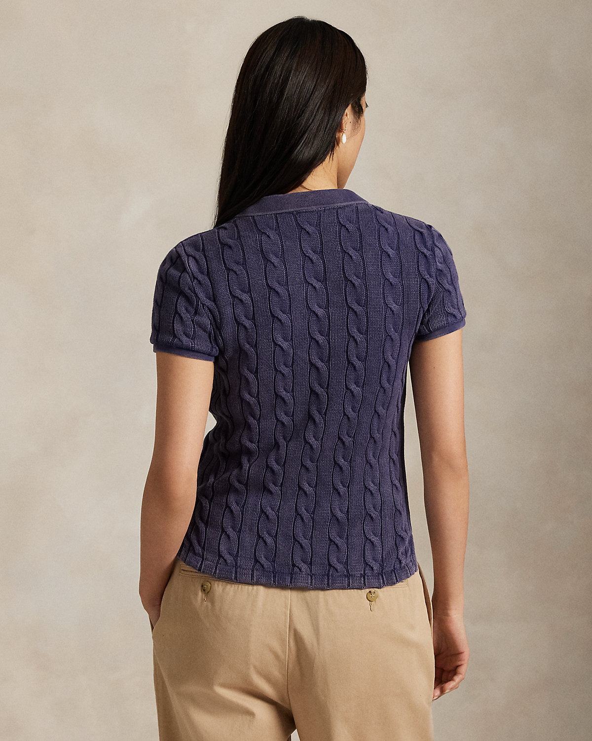 Cable-Knit Polo Shirt