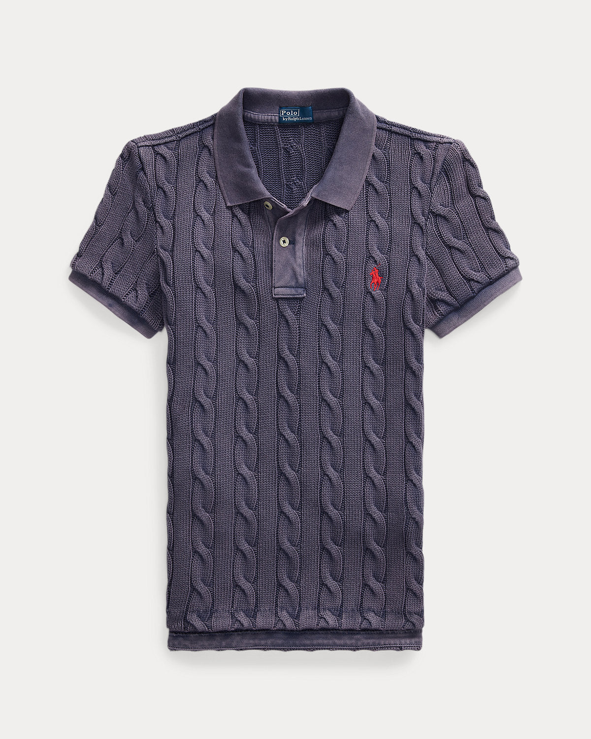 Cable-Knit Polo Shirt