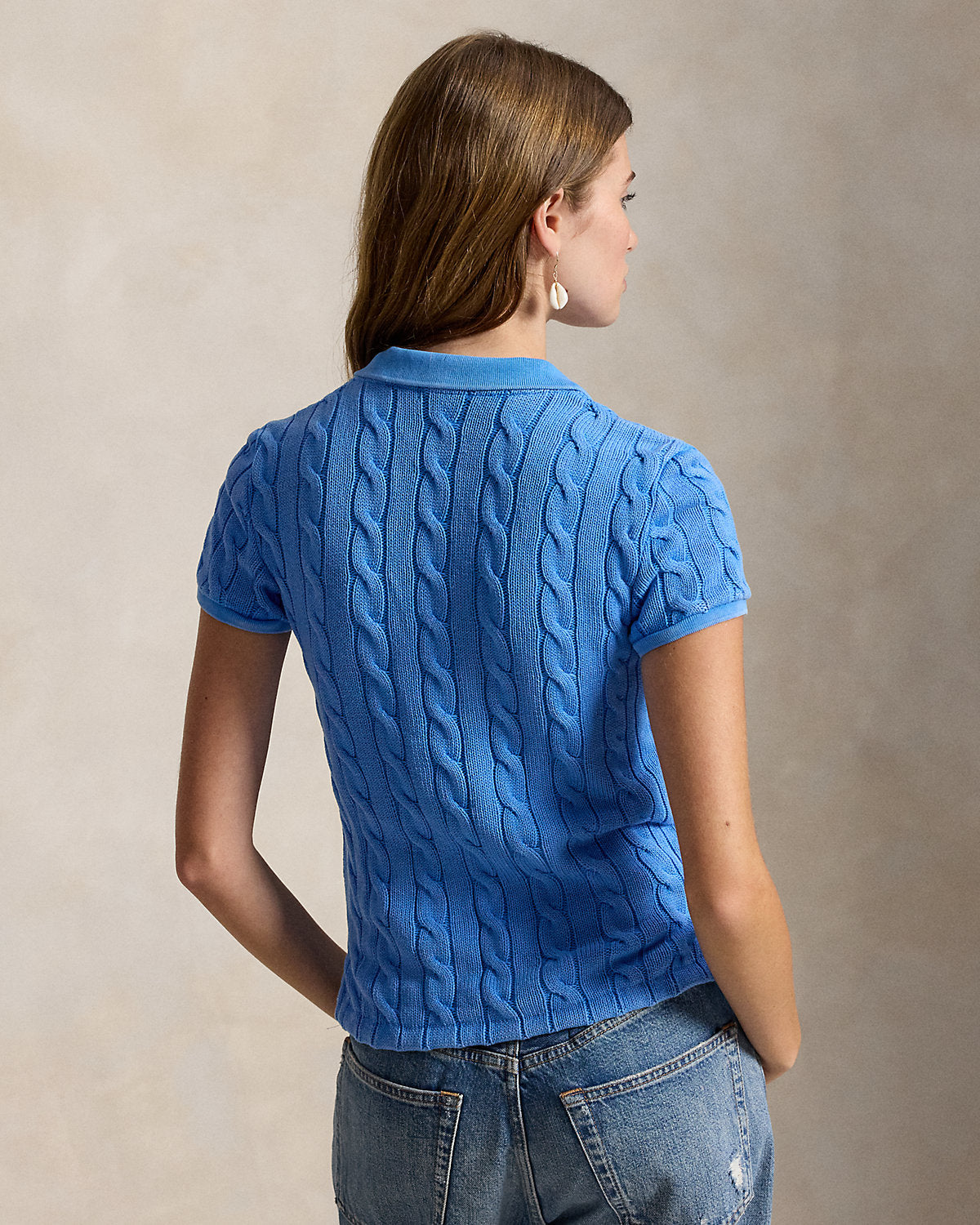 Cable-Knit Polo Shirt