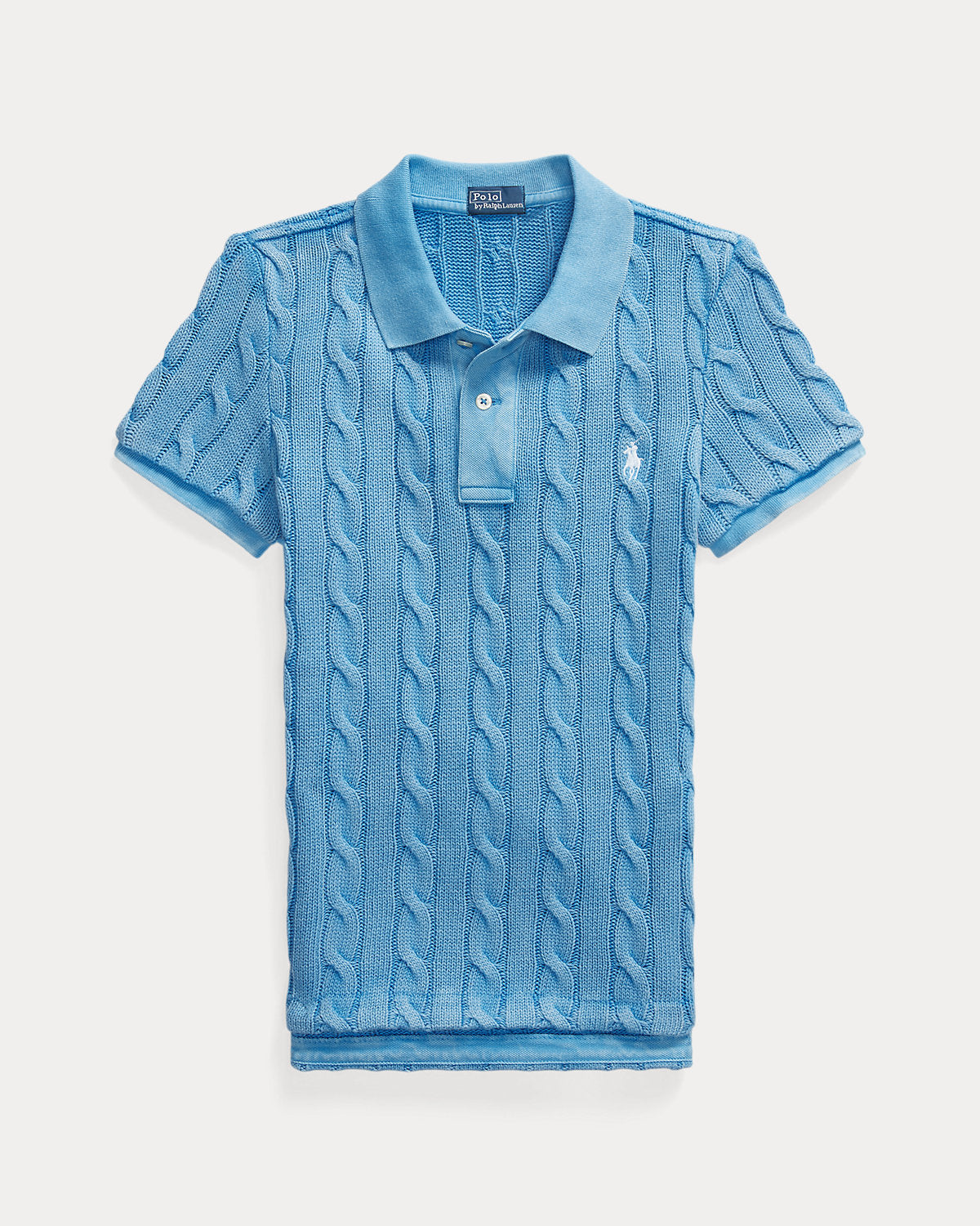 Cable-Knit Polo Shirt