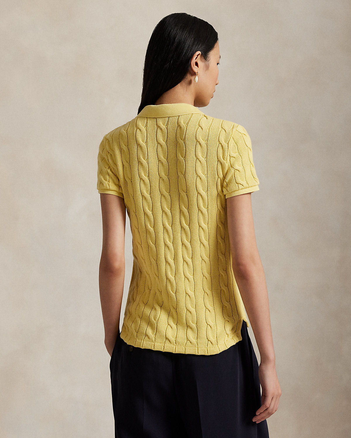 Cable-Knit Polo Shirt