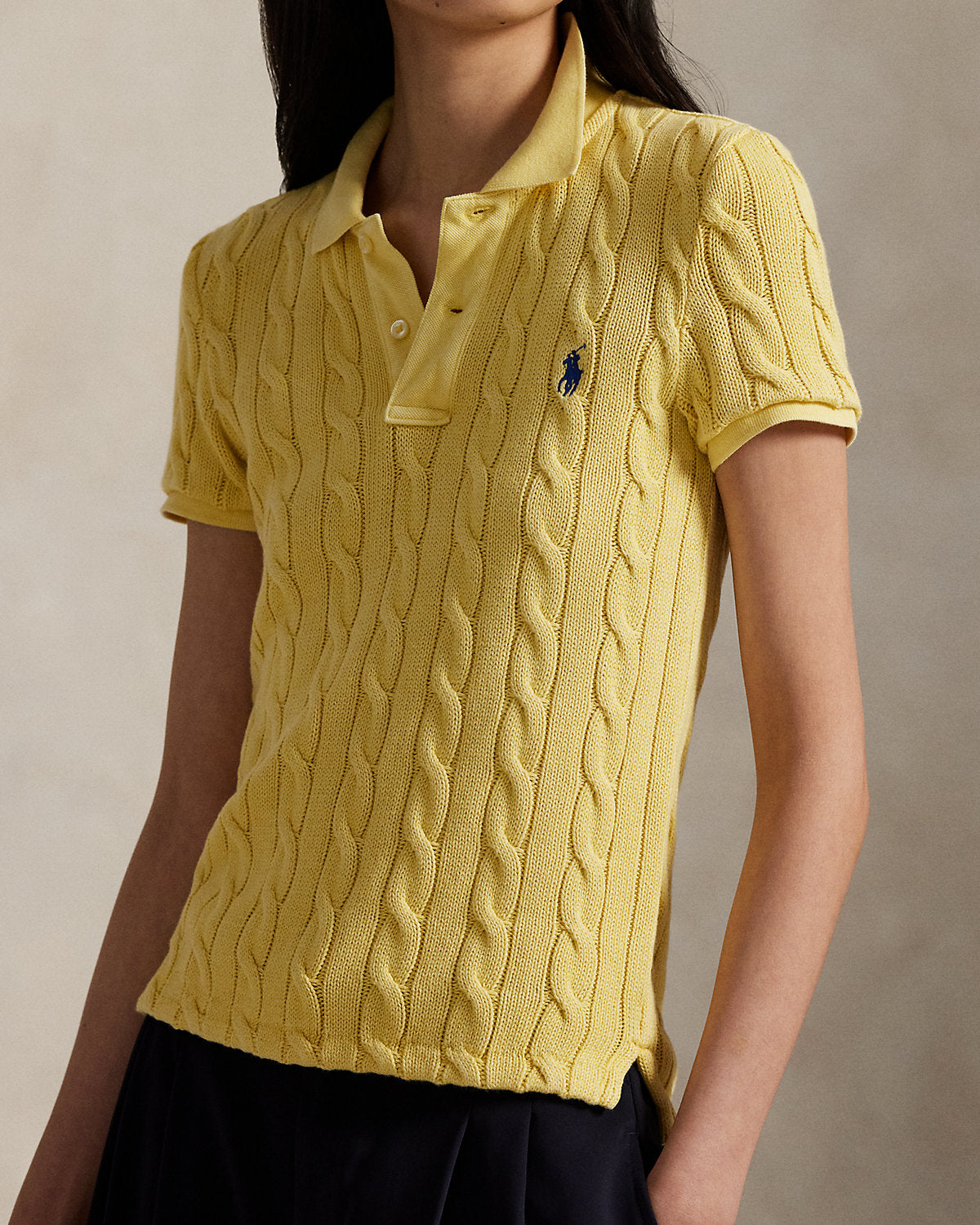 Cable-Knit Polo Shirt