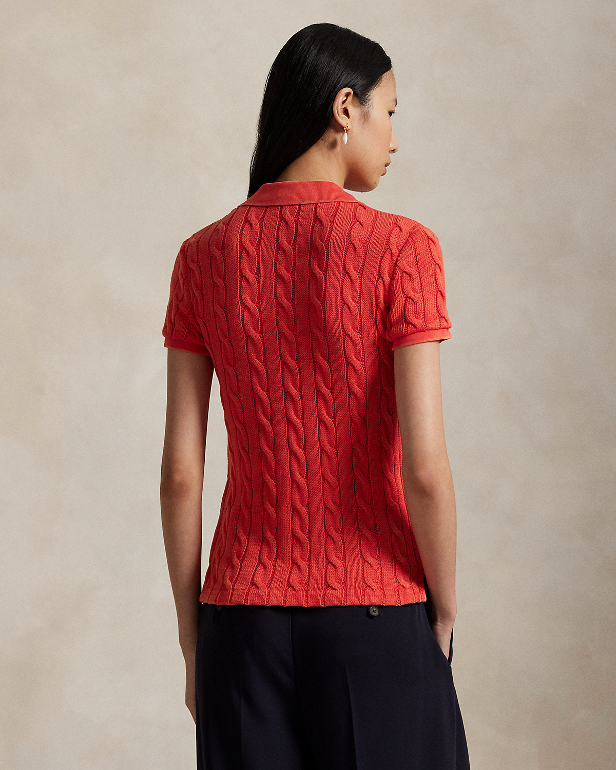 Cable-Knit Polo Shirt