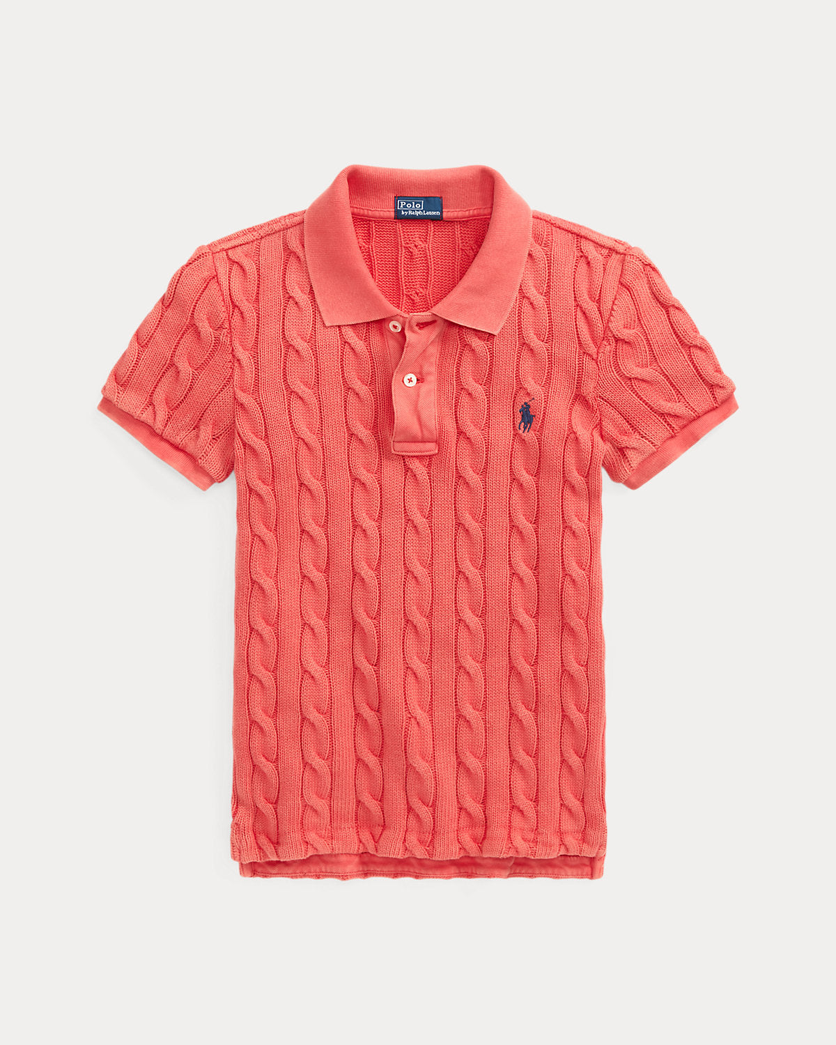 Cable-Knit Polo Shirt