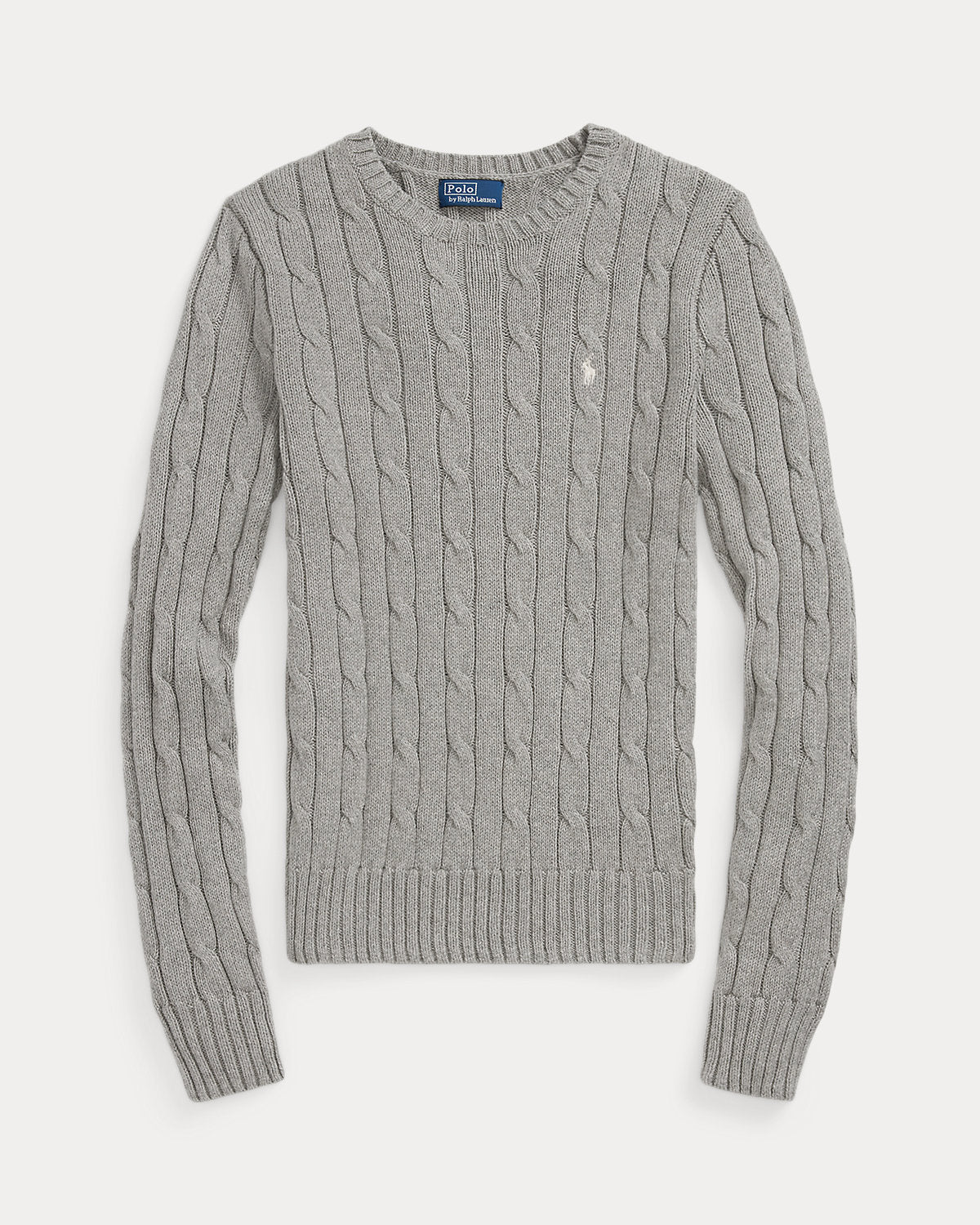 Cable-Knit Cotton Crewneck Sweater