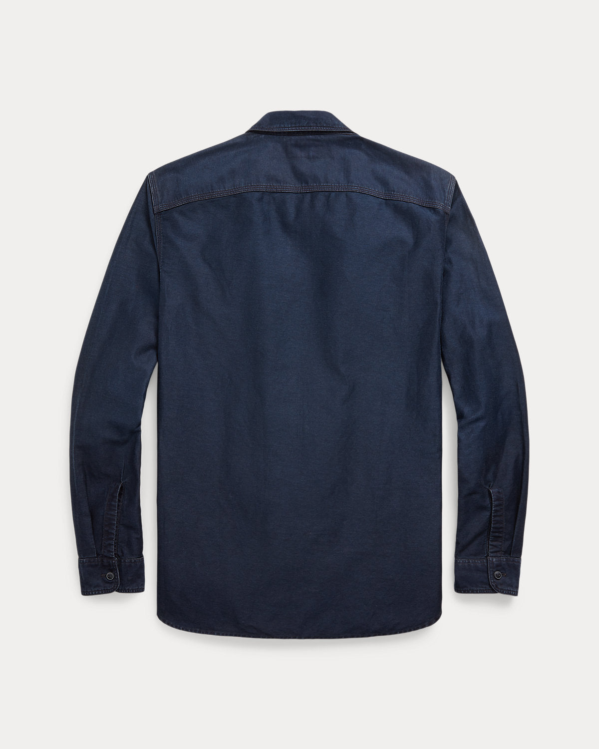Indigo Cotton-Linen Sateen Workshirt