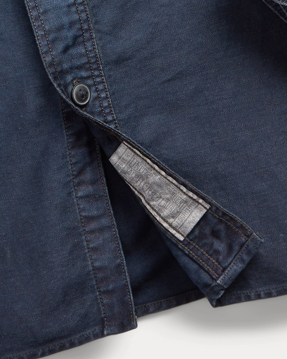 Indigo Cotton-Linen Sateen Workshirt