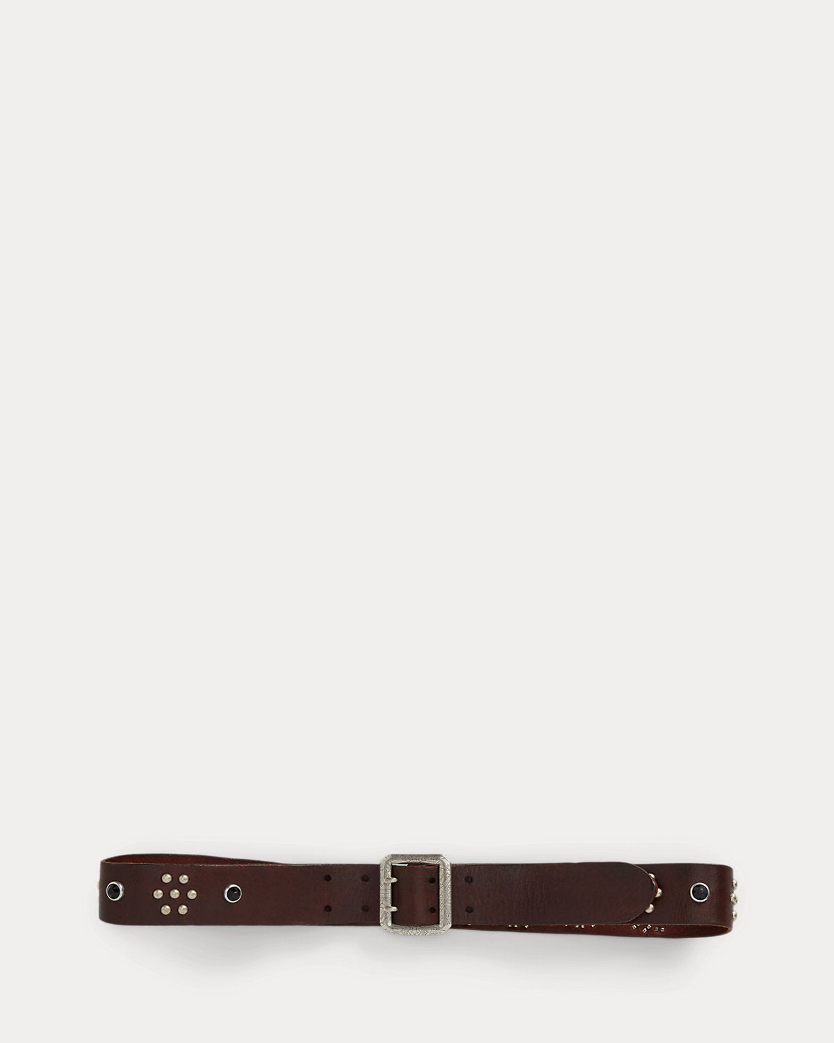 Studded-Logo Leather Belt