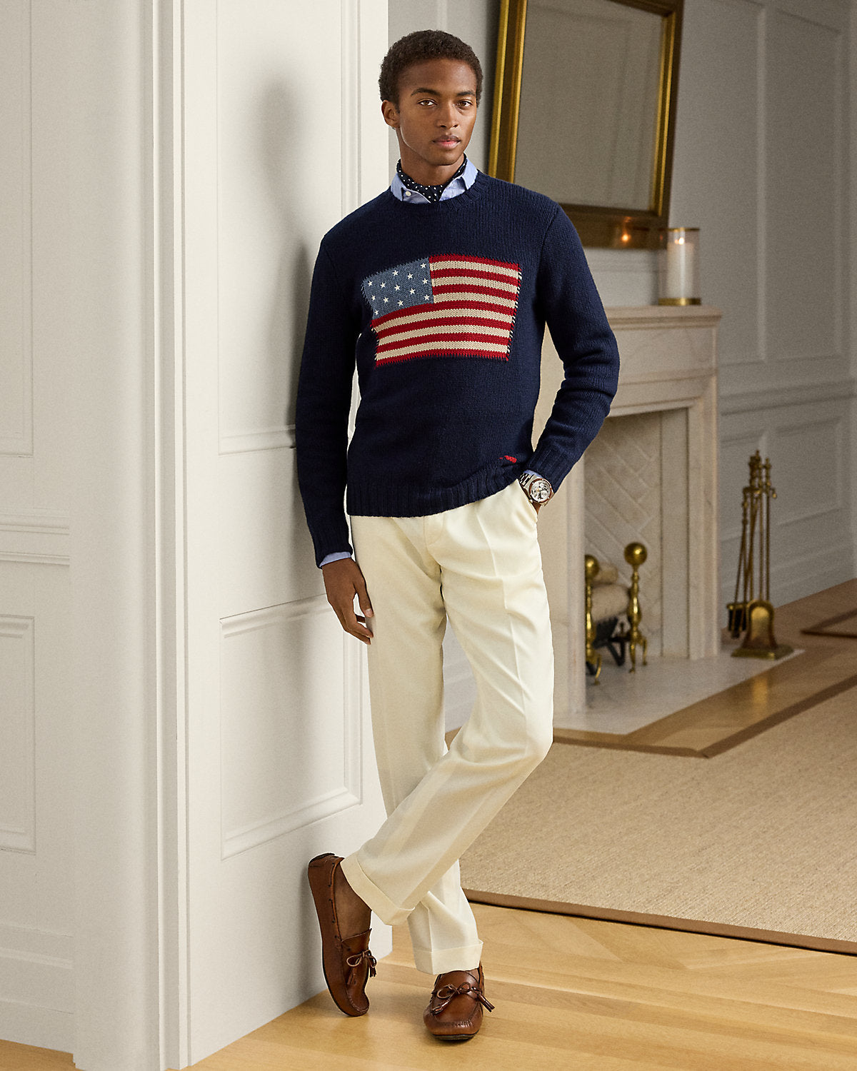 Men's Flag Cashmere Crewneck Sweater