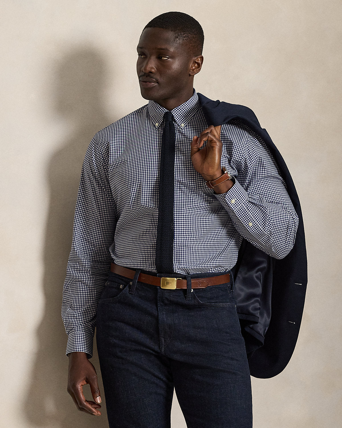 Gingham Stretch Poplin Shirt