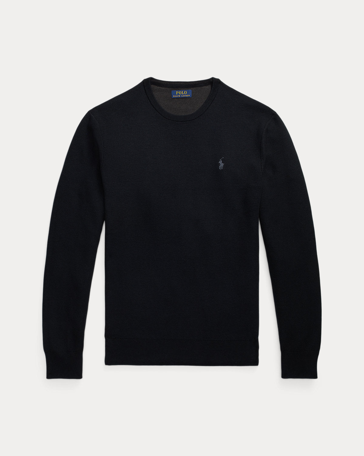 Mesh-Knit Cotton Crewneck Sweater