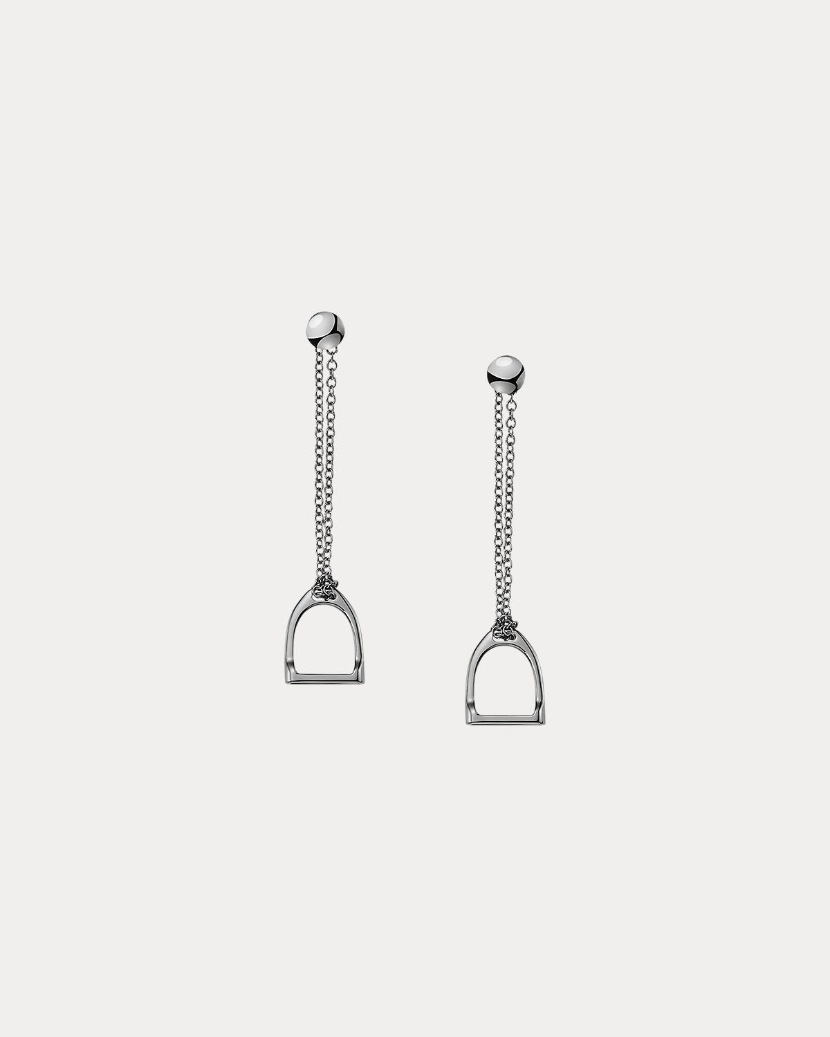 Sterling Silver Stirrup Chain Earrings