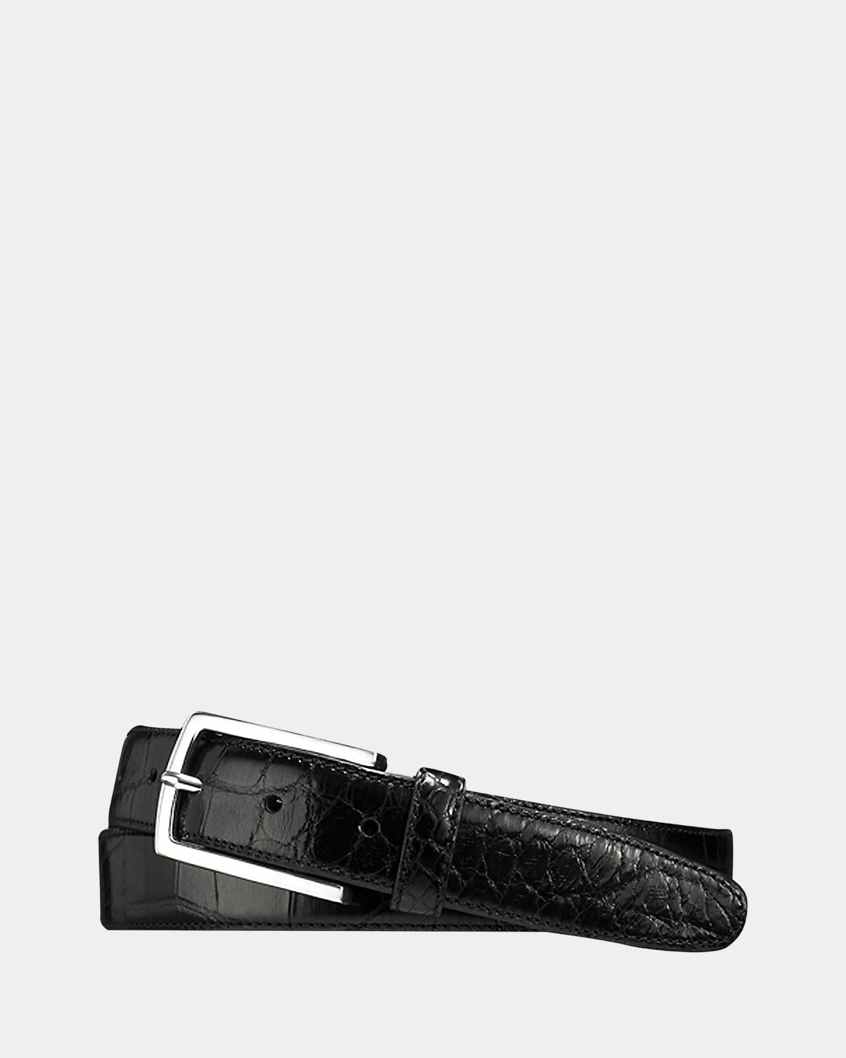 Alligator Sterling-Buckle Belt