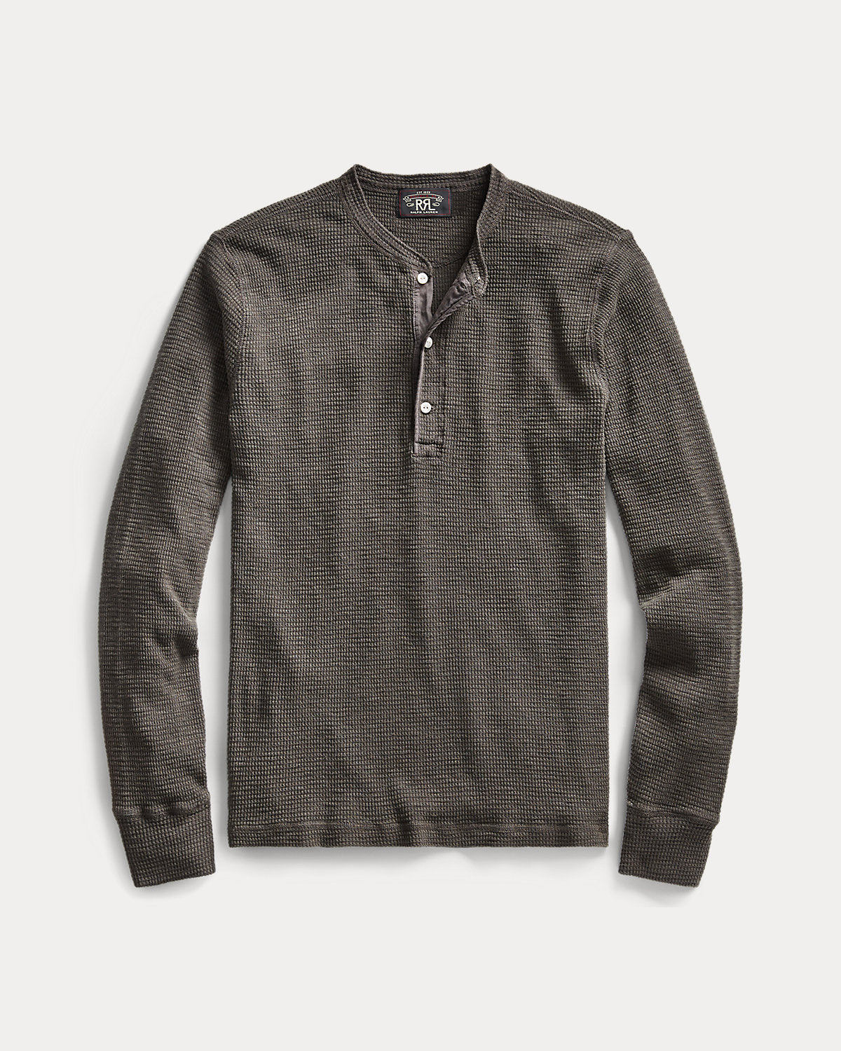 Waffle-Knit Henley Shirt