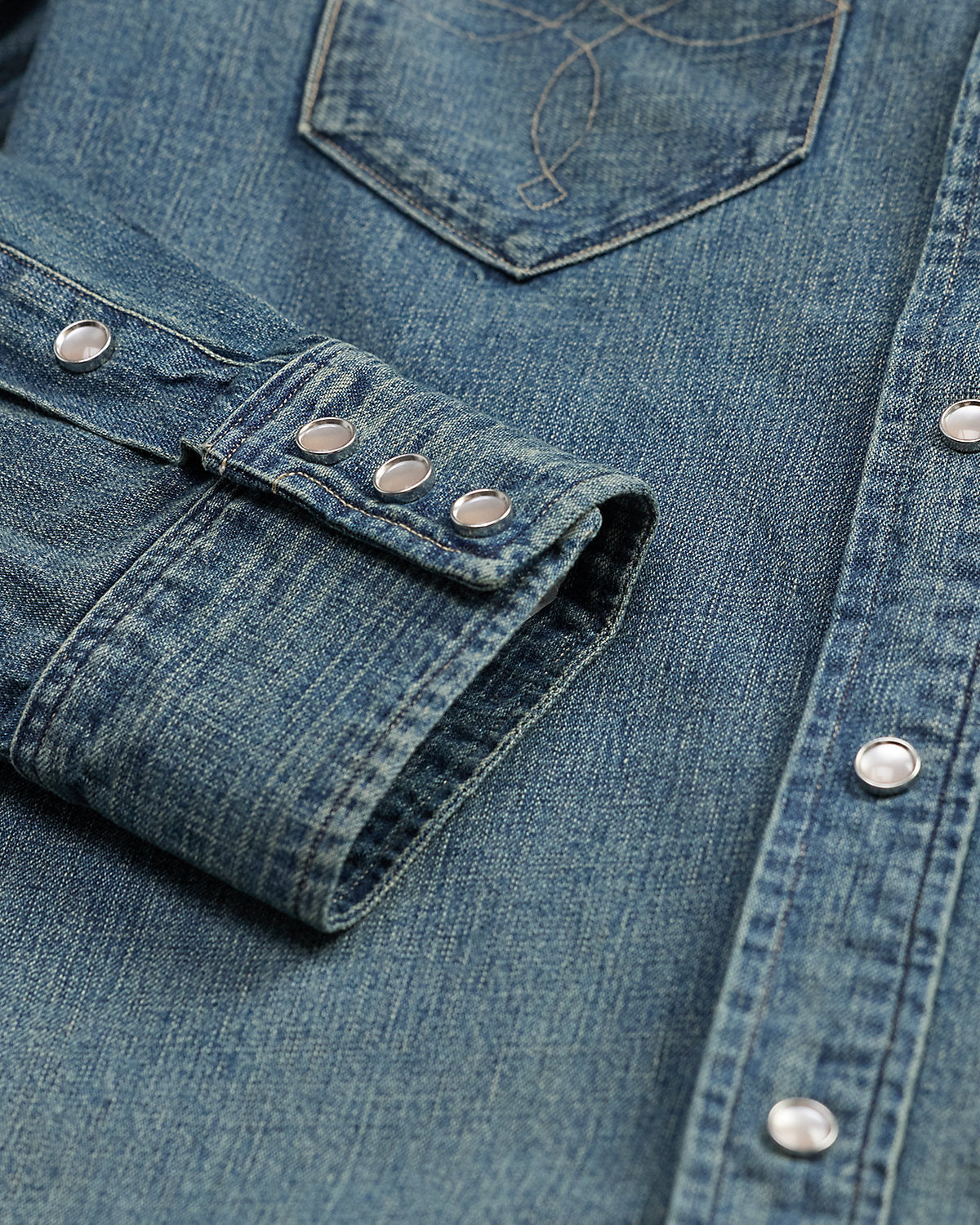 Slim Fit Denim Western Shirt
