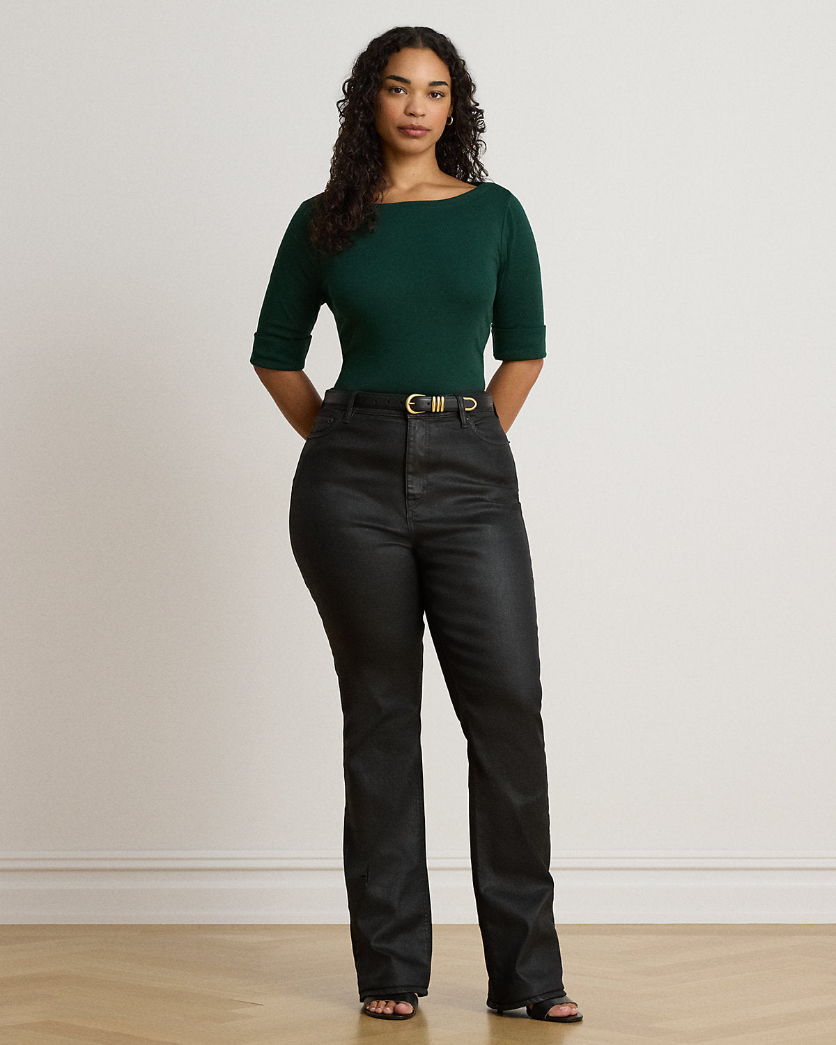 Stretch Cotton Boatneck Tee