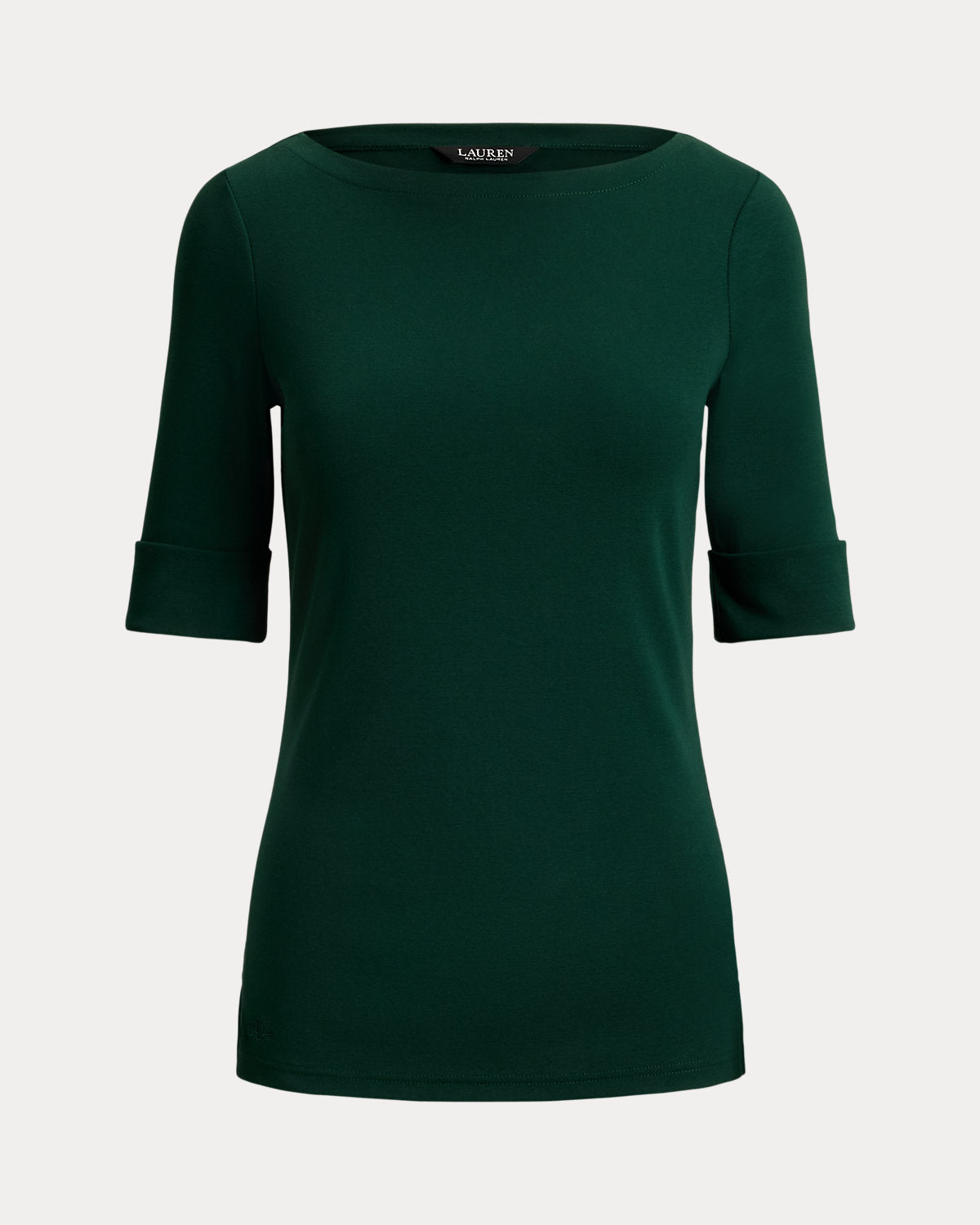 Stretch Cotton Boatneck Tee