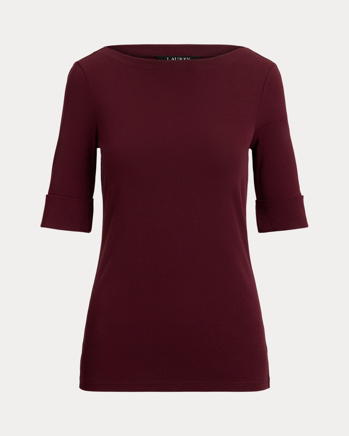 Stretch Cotton Boatneck Tee